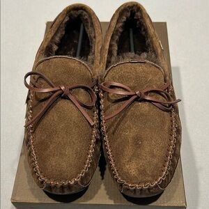 Lamo Brown Suede Moccasin Loafers Slip-Ons